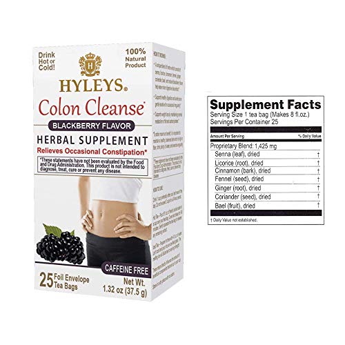 Hyleys Colon Cleanse BlackBerry (1 Pack) and Hyleys Slim Tea Acai Berry Flavor - Weight Loss Herbal Supplement Cleanse and Detox - 25 Tea Bags (1 Pack) - Image 4