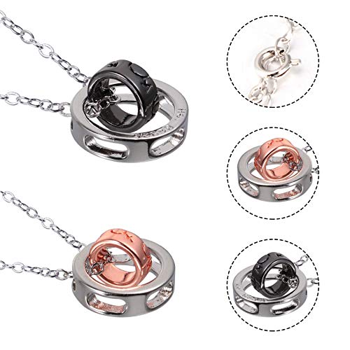 FAVOMOTO 2 Peças de Anel Duplo Colares Colar de Casal Joias Mulheres Homens Corrente de Pescoço de D