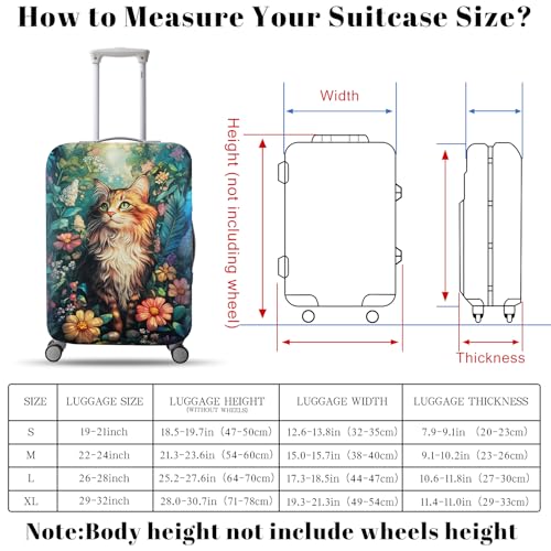 Luggage Cover for Suicase, Washable & Stretchable Suitcase Cover, Anti Scratch Personalized Suitcase Protectors, Approved Travel Baggage Covers for 26-28 Inch Luggage(L)2