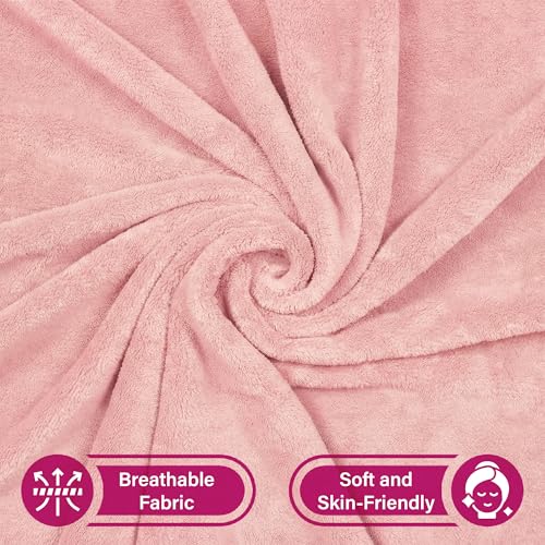 Image of Story@Home Kids Microfiber Bath Towel with Bunny Design | Quick Dry & Soft | 300 GSM | 120 x 70 cm | Lightweight Pool, Beach & Bath Towel for Boys & Girls | Peach Blush
