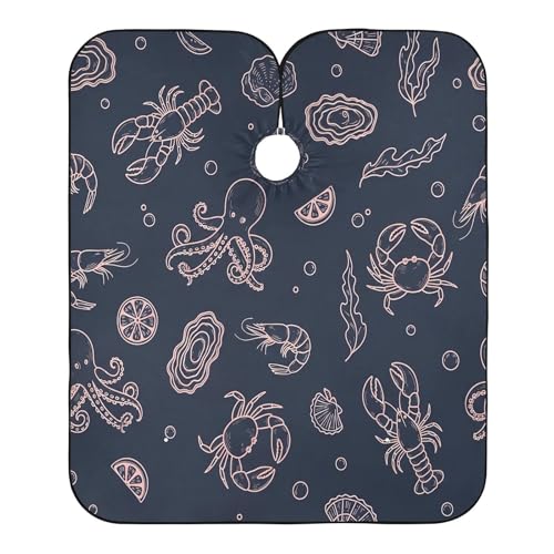 Capa de Barbero Impermeable con Animales Marinos para Hombre miniatura 2
