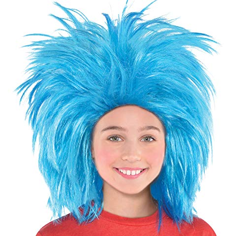 Costumes USA Dr. Seuss Thing 1 and Thing 2 Wig for Adults, Halloween Costume Accessories, Blue, One Size