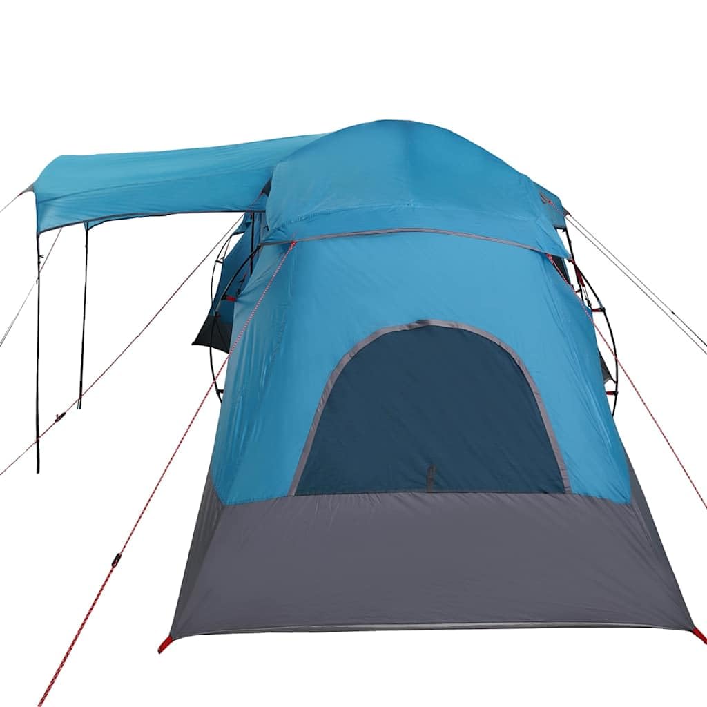 Familienzelt Grün Grau aus Polyester mit Fiberglasgestänge x x, wasserdicht, UV-beständig, mit Vorraum, Moskitonetz, doppelwandig für Camping, Festival, Outdoor