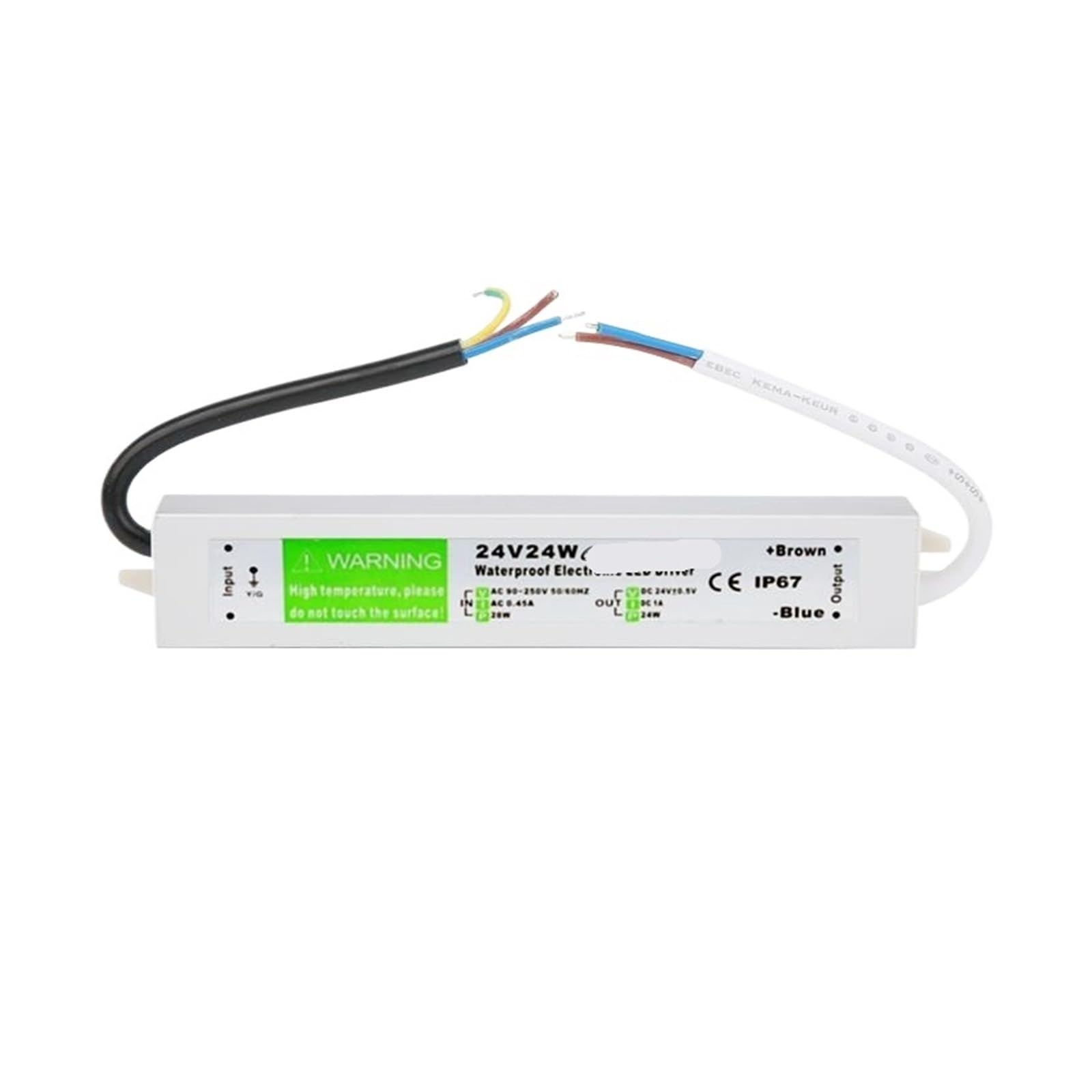 MBMYVRNKJL 90-250V AC to DC 24V 24W 1A Lighting Transformer LED Drive Adapter Aluminum Switching Power Supply