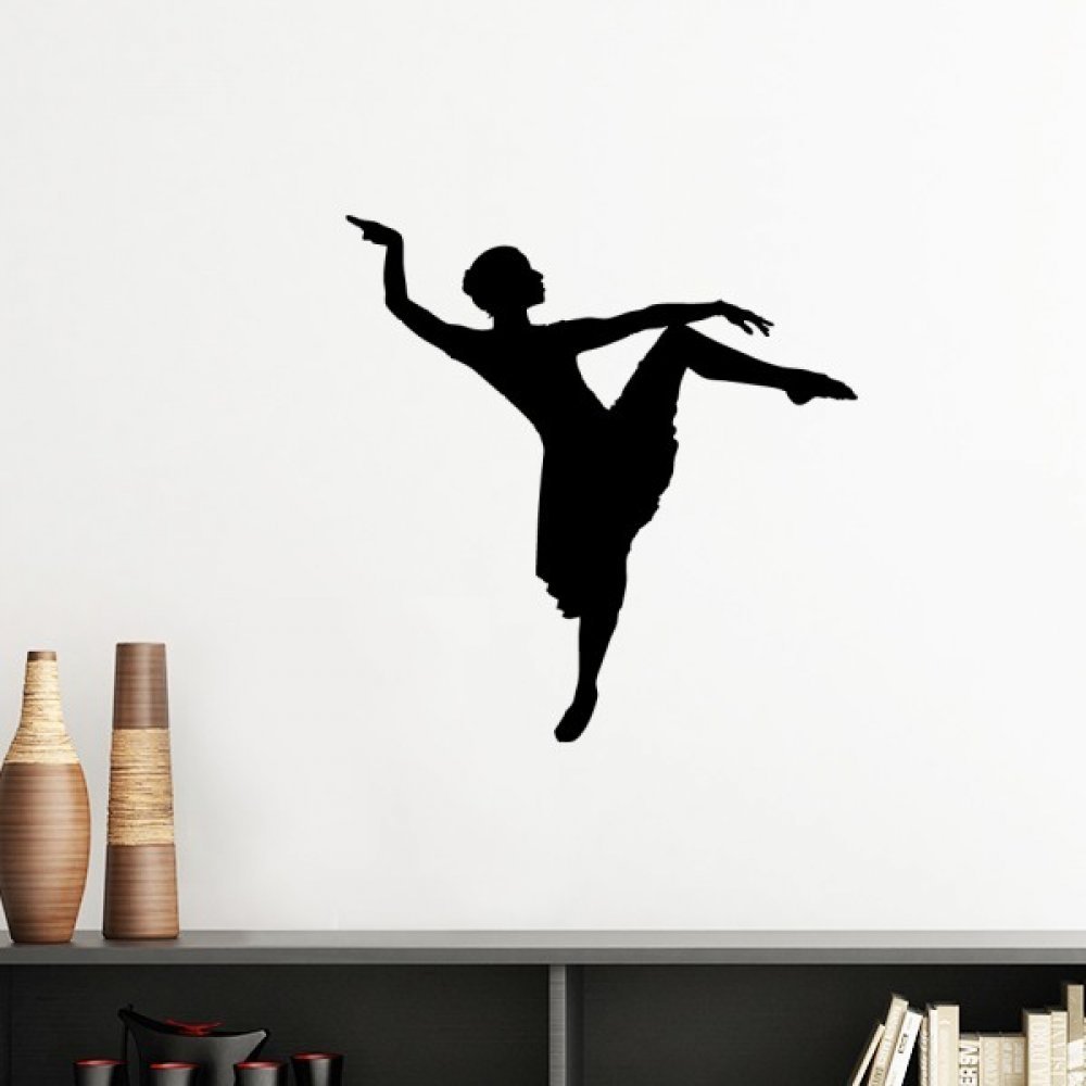 Sticker danse silhouette amovible bleu 30cm au design épuré effet peinture