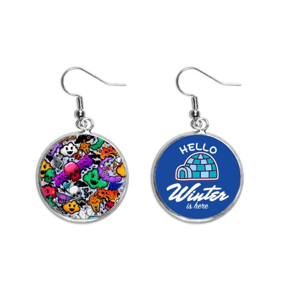 Pendiente de gota calavera colorida graffiti joyeria invierno para estetica street culture 5