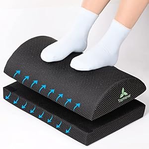 Topmener Footrest Cushion Footrest Office Ergonomic Adjustable Footstool Under Desk with Massage Points, Washable Cover, Portable Handle for Home, Work, Office and Travel 43 x 30 x 15 cm