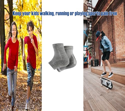 Image of 4pack-Silicone Sports Sock for Kids with Heel Sensitivity from Severs Disease, Plantar Fasciitis, Heel Spurs,Kid's 2-7 Women's 4-8