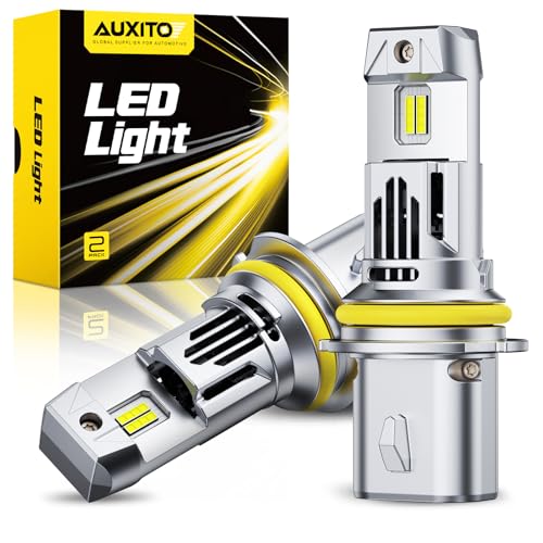 Image of AUXITO 9007 Light Bulbs, 6500K Cool White 40000LM Per Set, HB5 Halogen Raplacement Fog Lights with Fan, Wireless Plug and Play, Canbus Ready, Pack of 2