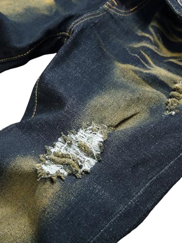 Men's Skinny Stretch Ripped Jeans4