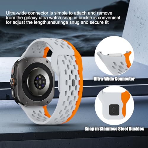 Image of Compatible with Samsung Galaxy Watch Ultra Strap 47mm Silicone Sport Breathable Bands for Galaxy Watch Ultra 2025 2024 Men Women