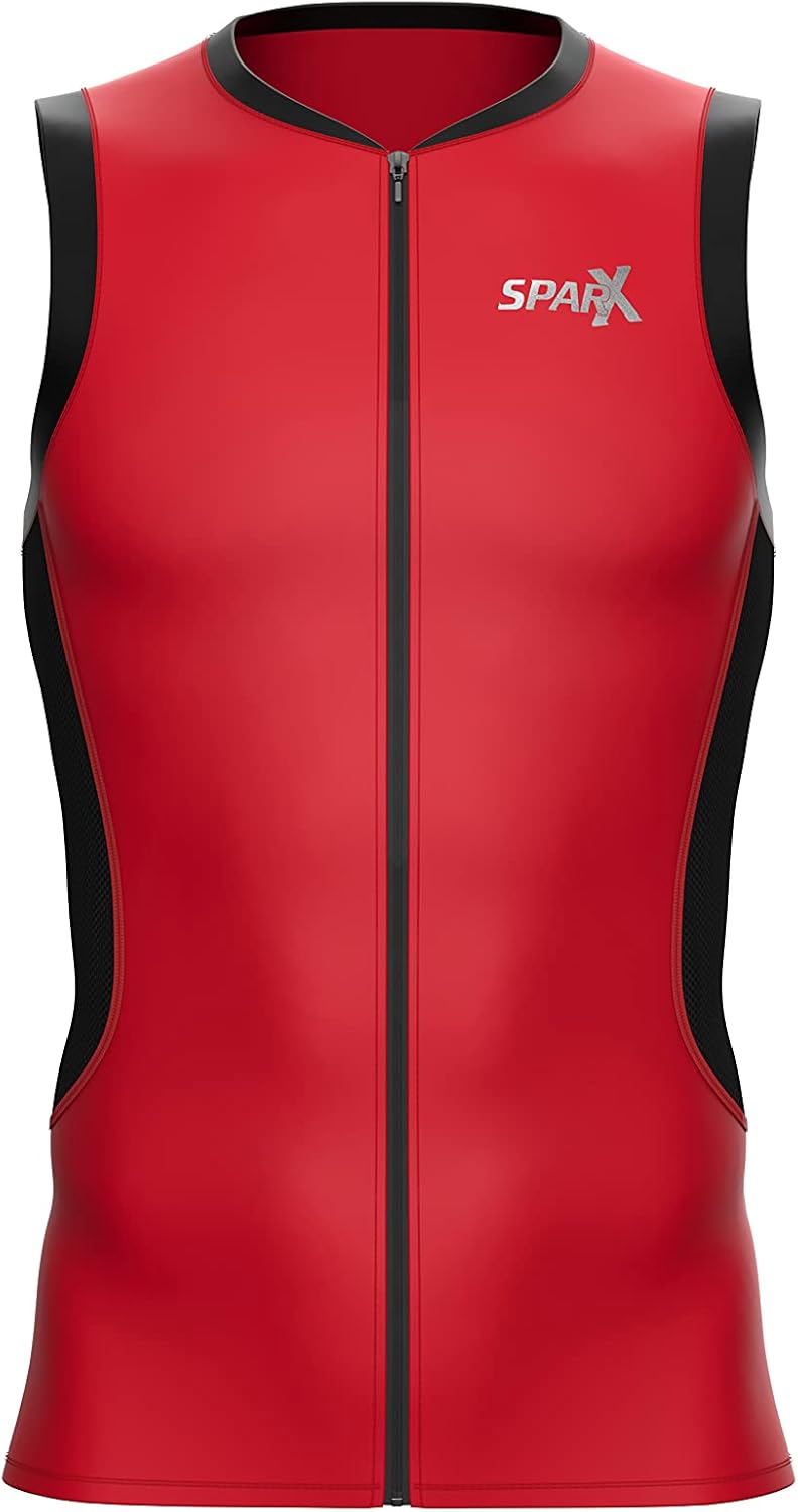 Sparx MenTri Tank Performance Triathlon Top Tri Singlet Men Swim Bike Run