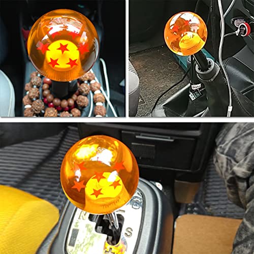Atnvidsg Round Ball Shift Knob For Most Manual Automatic Cars Universal Dragon Ball Gear Shift Knob With 3 Adapters M8X1.25, M10X1.25, M10X1.5(Yellow 1 Stars) #TOP3