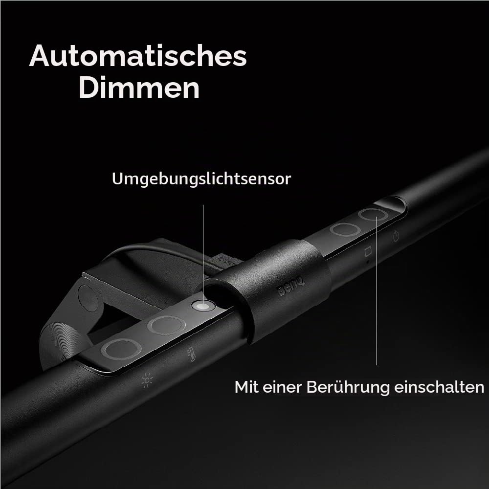 BenQ ScreenBar LED Monitor Lampe Monitor Light Bar Schreibtisch Bildschirmlampe, automatisches Dimmen, Farbton-Anpassungsfunktionen, Augenschonend, Bildschirm Kein Blenden oder Flimmern, USB Aufladen
