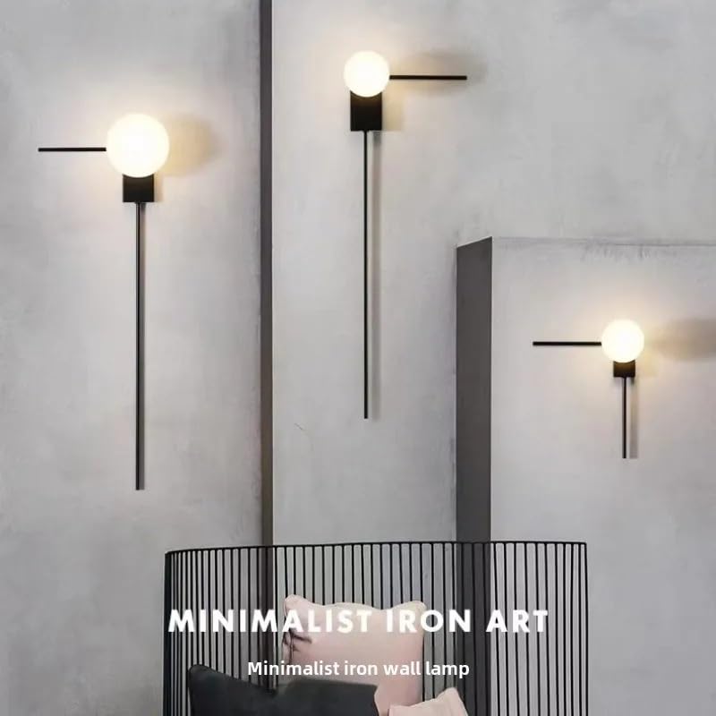 Lámpara de pared led para escaleras y sala de estar de diseño nórdico negro 3