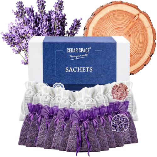 Cedar Space Cedar Chips and Lavender Sachets 24Pack for Drawers and Closets