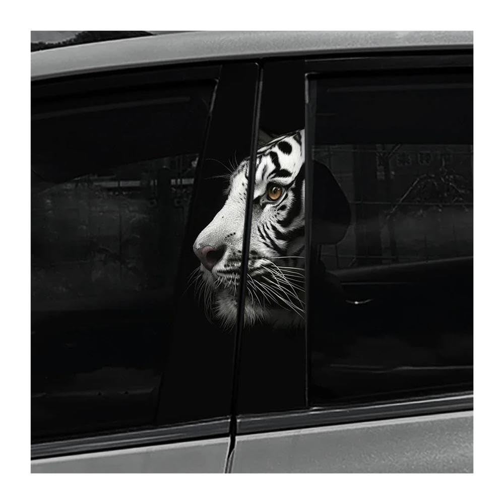 Decorative Items 2PCS Auto Center Pillar Sticker Tiger Waterproof Car B-Pillar Vinyl Decals(G)