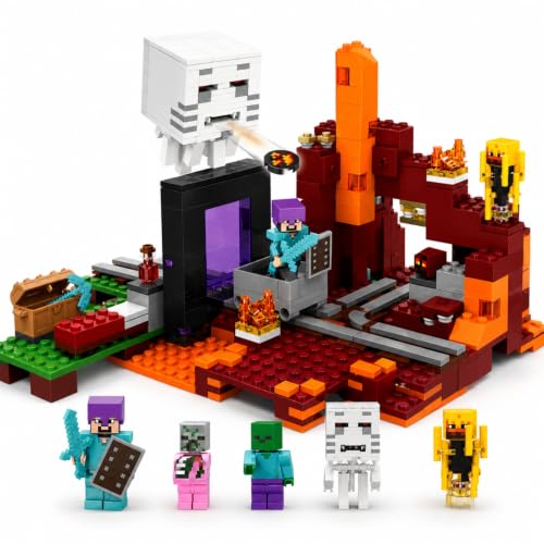 Image of Yashoni Building Blocks Toy Set for Kids | DIY STEM Construction Bricks with Mini Figures, Creative Models & Educational Play Set| Blocks Game (476, CubeCraft Ember Realm)