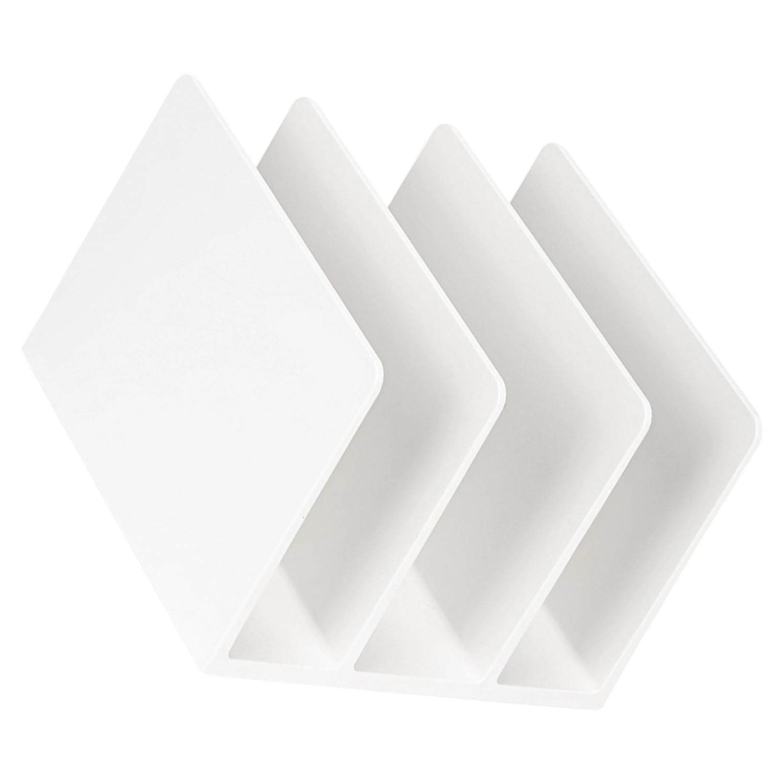 Desk Book End 3 Compartments ABS Bookend Space Saving Organiser Divider Bookend Magazine Stand 162x162x122mm Shelf Divider