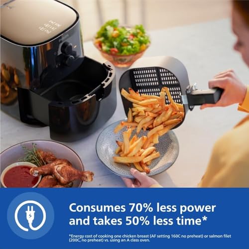 PHILIPS Air Fryer HD9200/90, uses up to 90% less fat, 1400W, 4.1 Liter, with Rapid Air Technology (Black), Large (Pack of 2) - Image 4