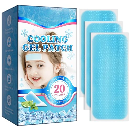 20 Blatt Fieberpflaster für Kinder kühlende Gelpflaster bei heißem Wetter für Erwachsene Kopfschmerzpflaster Fieber-Kühlpads für die Stirn kühlend und schmerzlindernd