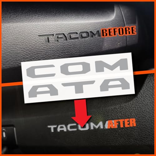 Image of (2 Sets) Prime Series UV Weatherproof Vinyl Decals for Glove Box Dashboard Letter Inserts Compatible fits Tacoma 2016-2023 (Gloss Light Gray)