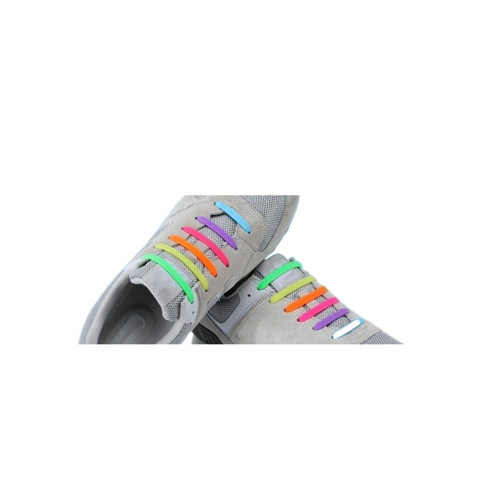 Schnürsenkel Elastische Schnürsenkel aus Silikon, modisch, Unisex, sportlich, ohne Binden, for alle Turnschuhe geeignet, schnelle Schnürsenkel (Größe: A, Pink, 14 Stück)(A Orange-14pcs)