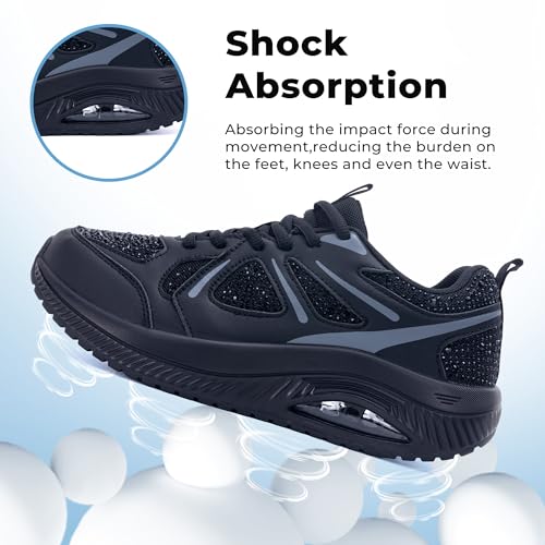 Image of QAUPPE Womens Walking Shoes with Arch Support Athletic Orthotic Sneakers for Women Foot Pain Relief
