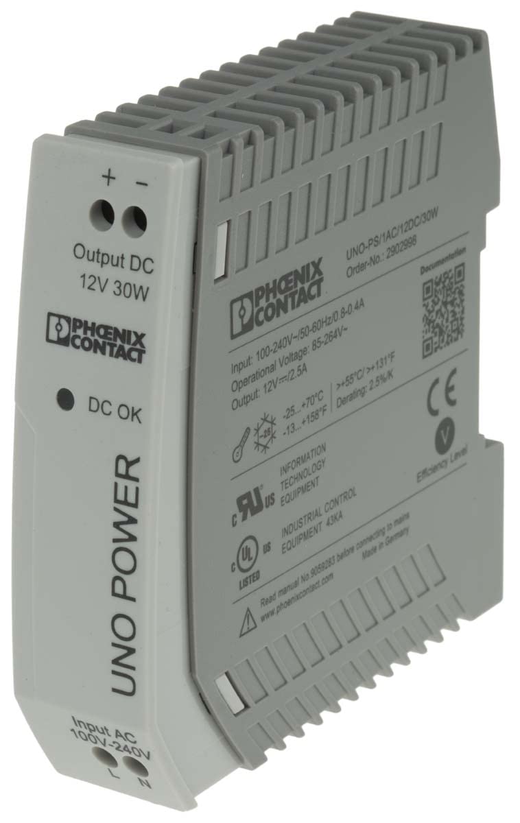 Phoenix Contact 2902998 Power Supply UNO-PS/1AC/12DC/30W