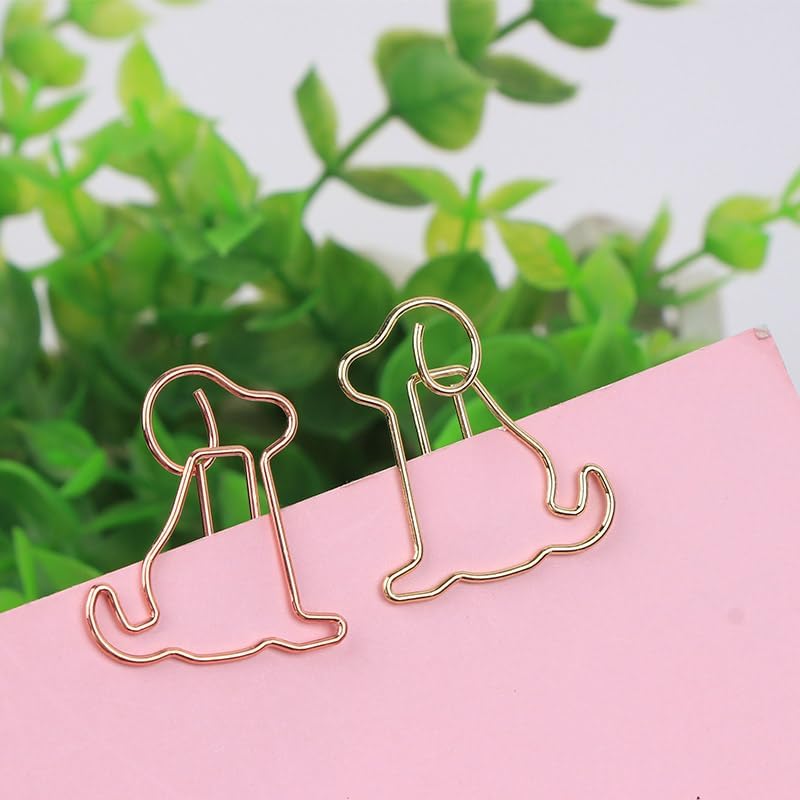 40Pcs Dog and Cat Shaped Metal Paper Clips, Gold Electroplated, Animal Paper Clips, Creative Metal Clip image 3
