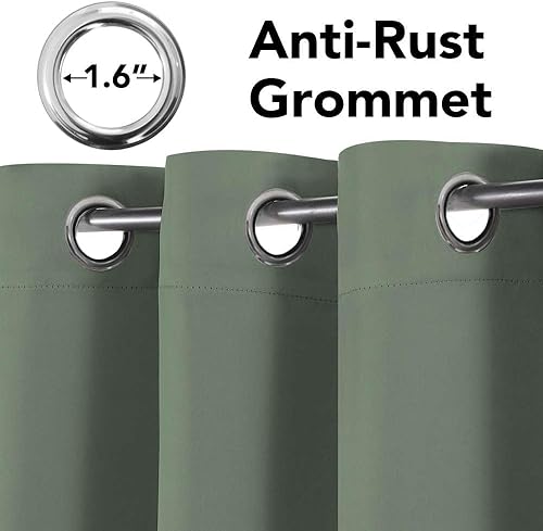 Miniatura 260 de H.Versailtex - Cortinas opacas con aislamiento térmico para oscurecer la habitación, cortinas extralargas, paneles con ojales