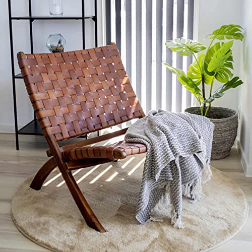 House Nordic Klappstuhl Perugia aus braunem Leder