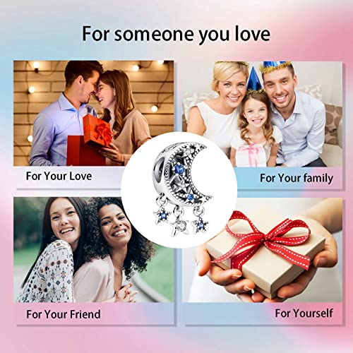Alstade Moon and Star Charm 925 Sterling Silver Charms fits Bracelets and Necklace Pendant Bead Charms Jewelry Present for Women Family Friends by Alstade - Used condition - Image 7