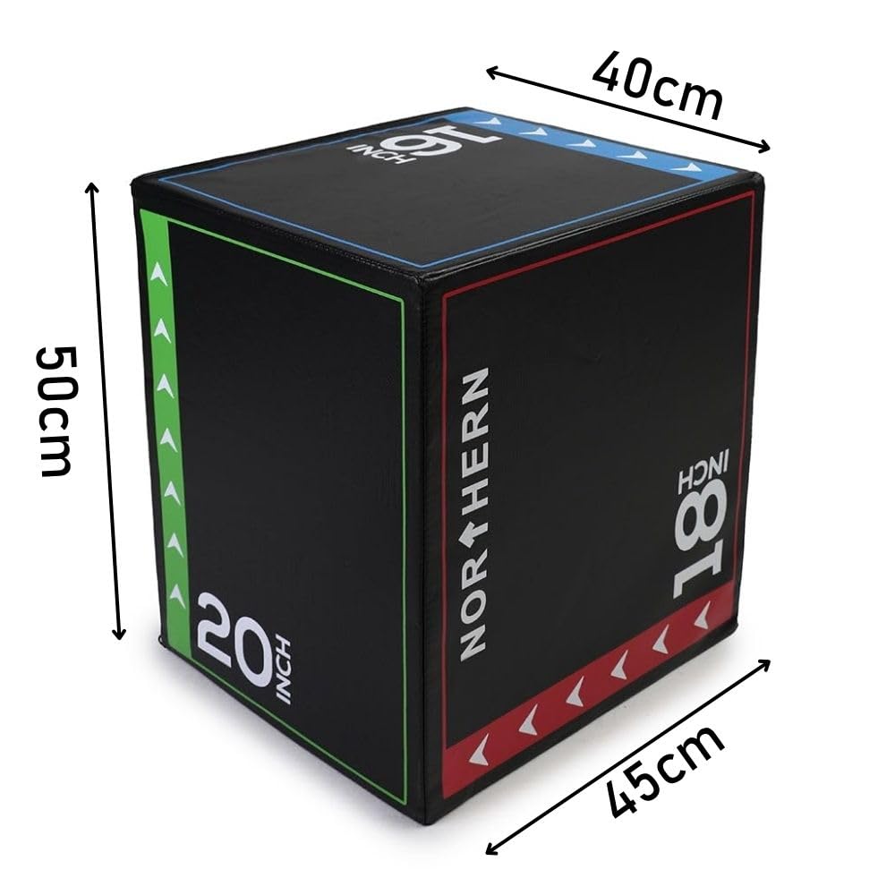 Caja de Salto Suave Pliométrica Plyo 3 en 1 para Gimnasio en Casa Ejercicio MMA Escalón Potencia Entrenamiento de Fuerza Aeróbico Crossfit Entrenamiento al Aire Libre Equipo de Fitness Premium Plyobox