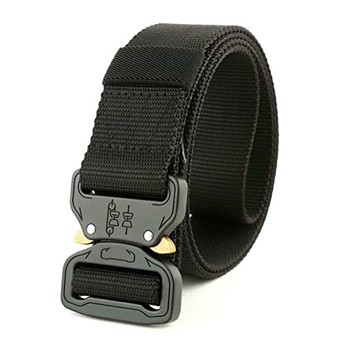 tactique Ceinture, durable, Cobra tactique Ceinture robuste Quick Release Ceinture de nylon de style militaire pour la chasse armée de formation, la tactique Ceinture pour homme free size Noir