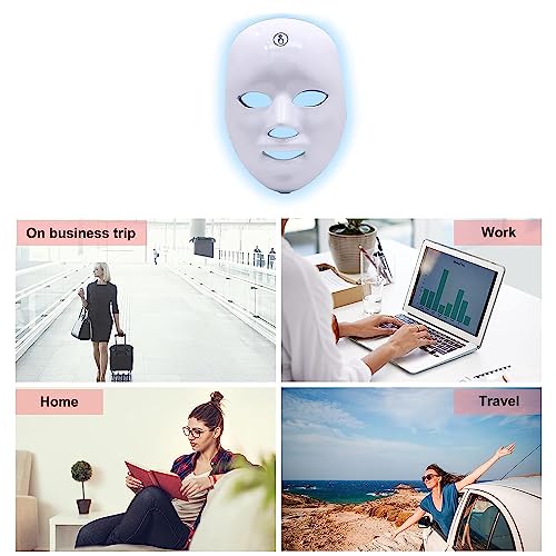 Image of Welocity Wireless Led Face Mask Light Therapy, 7 Led Light Therapy Facial Skin Care Mask, Blue & Red Light for Acne Photon Mask, Korea PDT Technology for Acne Reduction