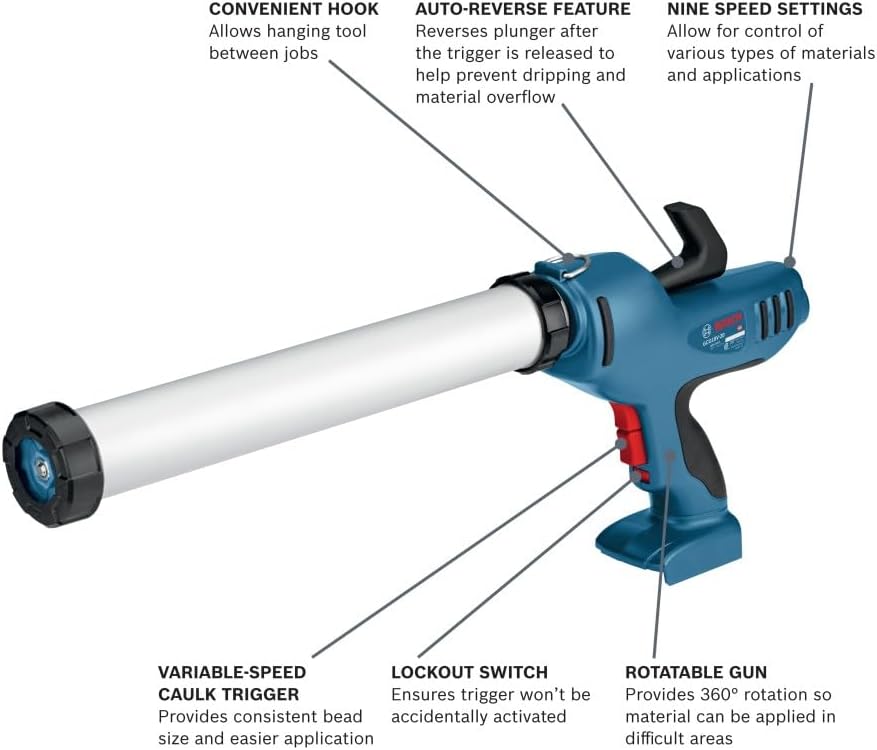 Bosch GCG18V-20N 18V 20 Oz. Caulk and Adhesive Gun (Bare Tool)