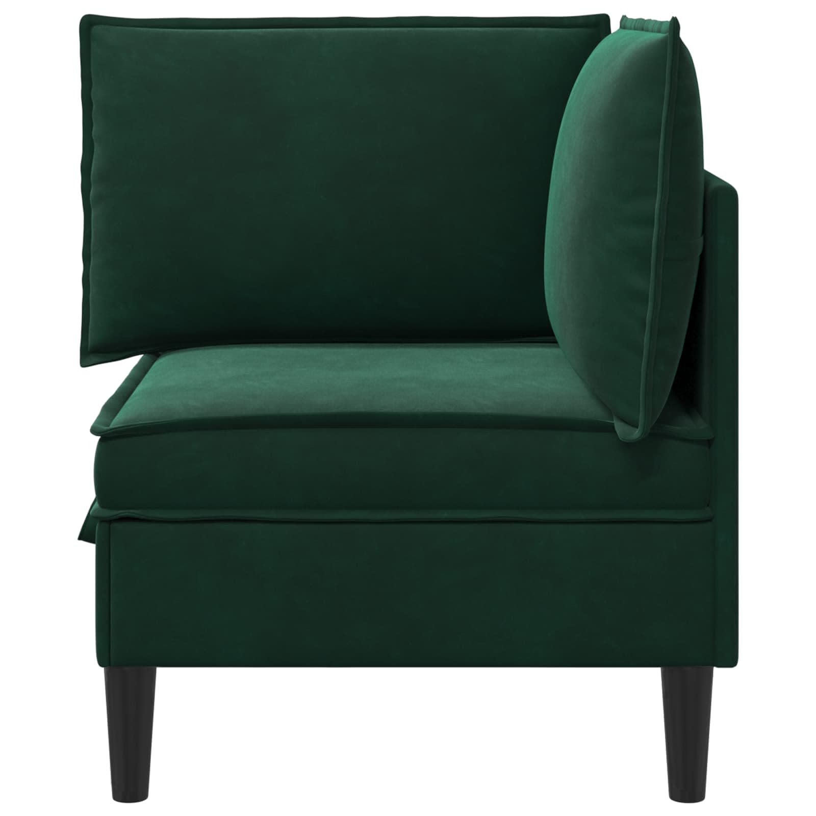 Divano angolare con vano portaoggetti, in velluto verde scuro, moderno, 70 x 70 x 82 cm, poltrona imbottita con vano portaoggetti, per soggiorno, divano singolo in velluto, cuscino incluso