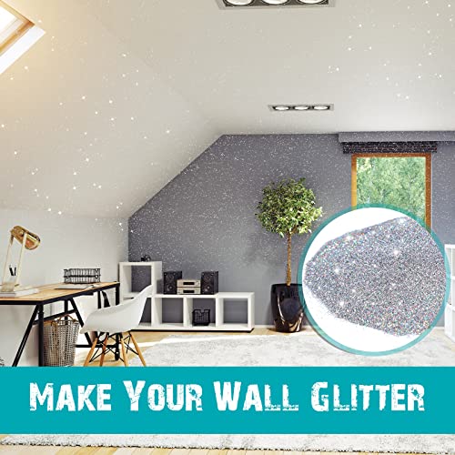 500G Glitter Paint Additive Silver Holographic Glitter Paint Additive Silver Holographic Metallic Glitter Powder Mix With Acrylic Paint For Interior Exterior Wall Ceiling Wood #TOP1