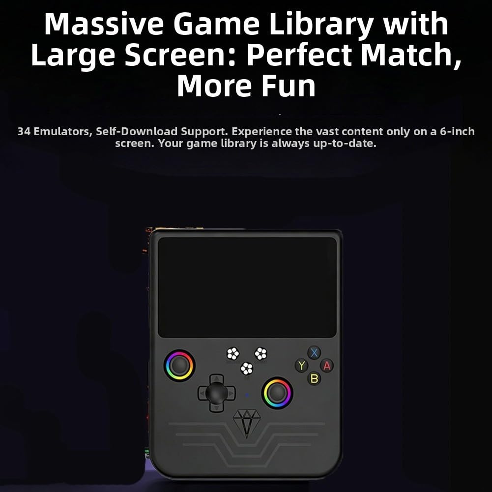 R60MAX Console di gioco retrò, schermo HD IPS da 5,0 pollici, oltre 20000 giochi precaricati per giochi portatili basati su Linux (bianco)