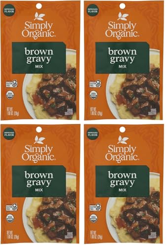 Image of Simply Organic Brown Gravy Mix, Certified Organic, Gluten-Free | 1 oz (Pack of 4)