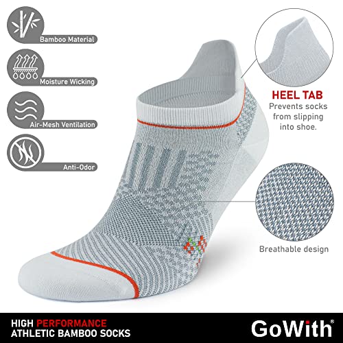 Gowith 6 Pairs Bamboo Colorful Sneaker Socks, Athletic Thin Ankle Socks, Seamless Low-Cut Golf Socks For Men & Women, L/Xl, Multicolor-5, Model: 3151 #TOP2