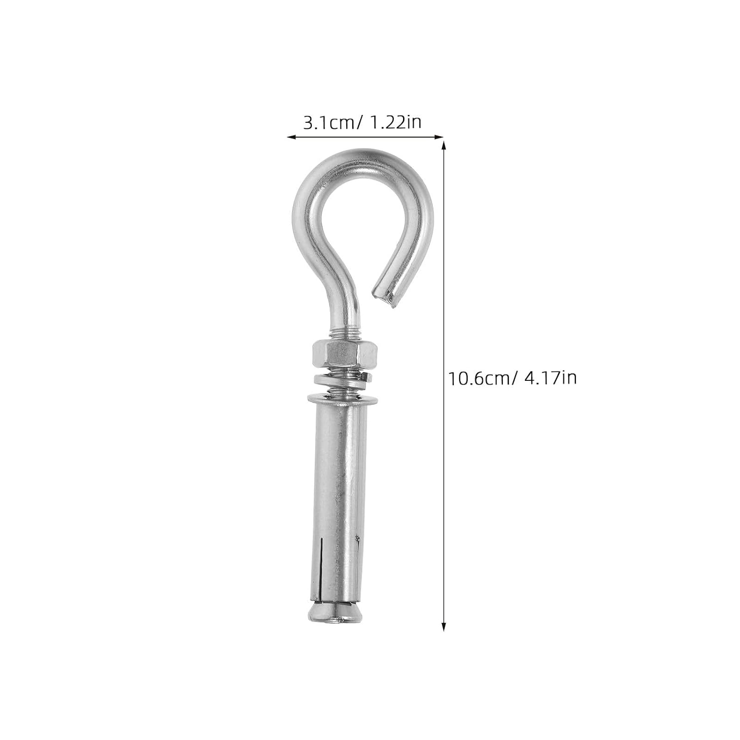 6pcs M8 Stainless Steel Eyebolt Anchor Hook for Wall Suspension
