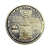 QIYURIDE Jerusalem Temple Rebuild Commemorative Coin - Trump King Cyrus Gold Coin with Jesus, Eagle & Lion, “He Charged Me to Build Him a House” Inscription