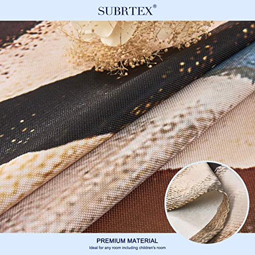 Subrtex Printed Curtains Room Darkening For Bedroom Living Room Kids Room Dining Room Valance Colorful Window Drapes 2 Panel Set (52'' X 84'', Brown) #TOP1