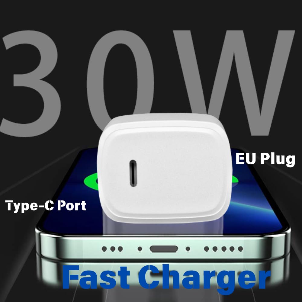 Szybka ładowarka USB C PD 30 W, zasilacz USB A PD 3.0 do Google Pixel 9 Pro, iPhone 17/16/15/14/13/Pro Max/9/8 Pro/8/7 Pro/6, Samsung Galaxy, podwójny port