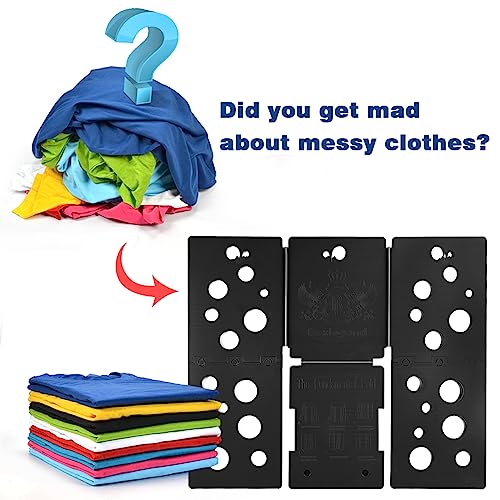 BoxLegend V5 Faltbrett Für Kleidung Tshirt Falzbrett Falthilfe für Wäsche Zusammenlegen Brett Hemd T-shirt für Erwachsene Wäschefalter T Shirt Falter Schwarz