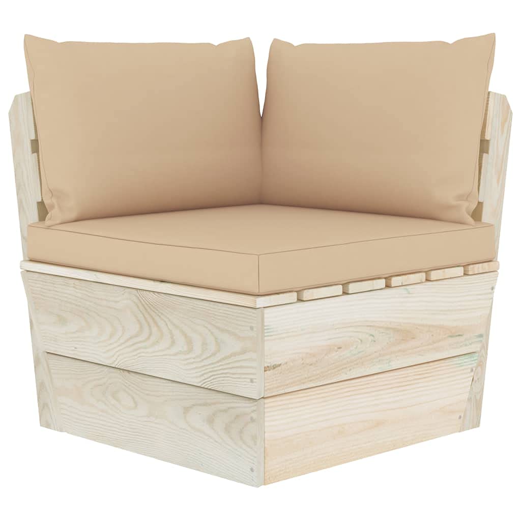 vidaXL Cuscini per Pallet 3 pz Beige in Tessuto Oxford