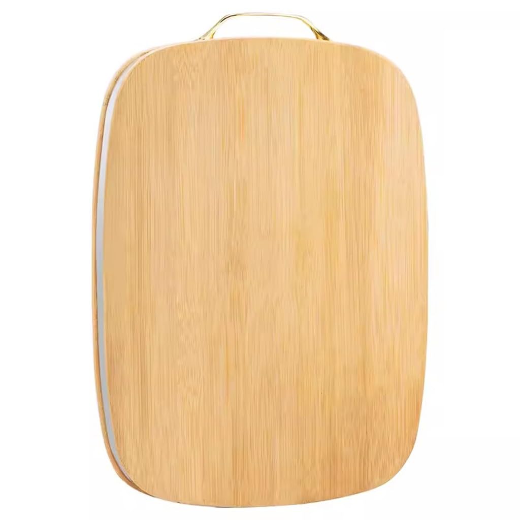 ,Drewniane deski do krojenia Deska do krojenia z bambusa metalowym uchwytem, ​​odwracalna, wędlin i serów, kuchni, mięsa, warzyw owoców, duża deska, 38 cm(38cm)