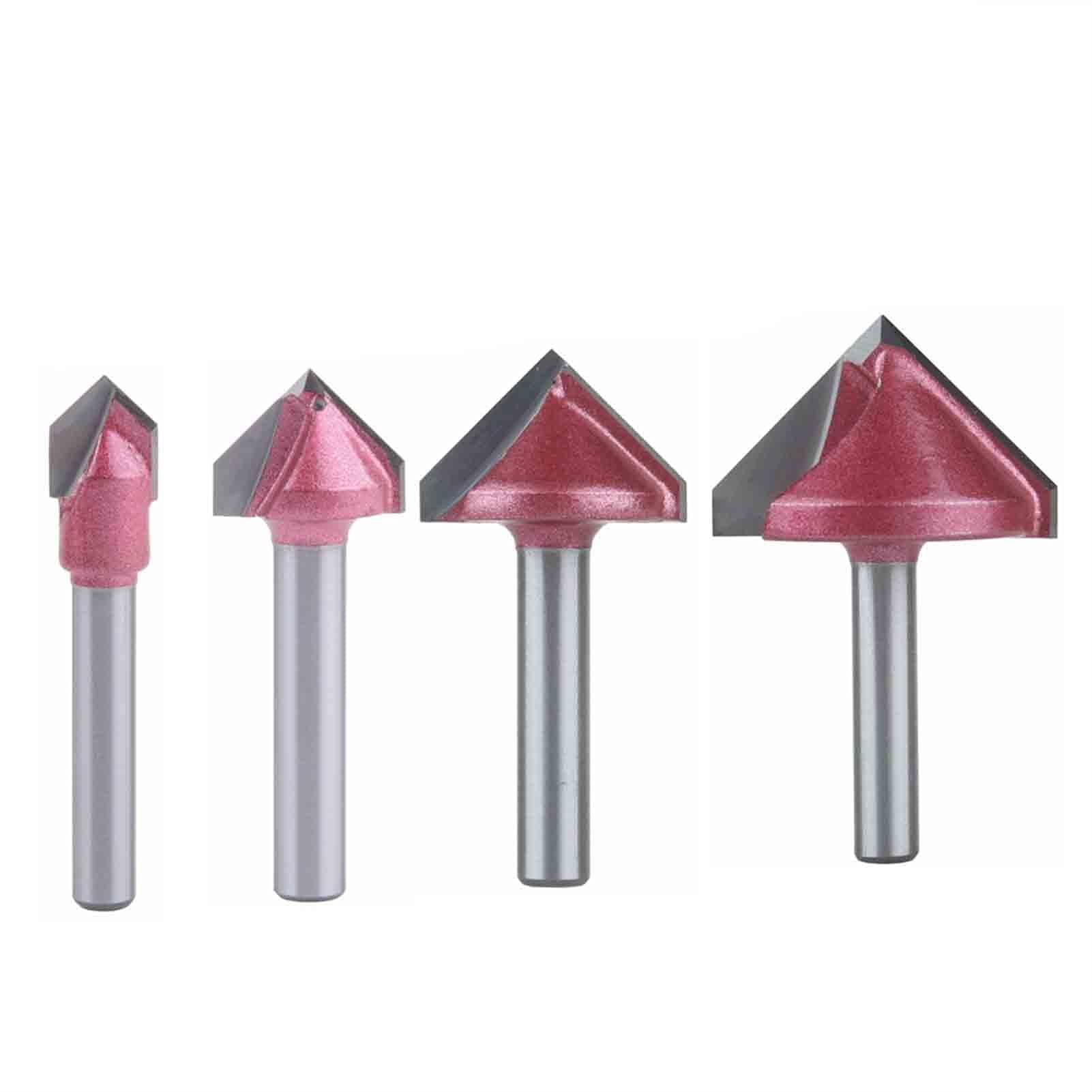 TTT Espiga 4pc 90 Grados de 6 mm CNC CCNC Mills Fin Mills bit para Madera tungsteno carpintería fresado Cortador de fresado
